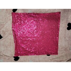Hot pink sequin pillow case